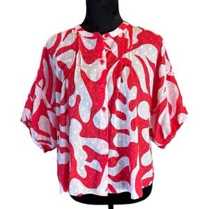 Chico's Island Reef Dolman Sleeve Shirt Top, size 8(Med),Chico’s size 1,Tropical